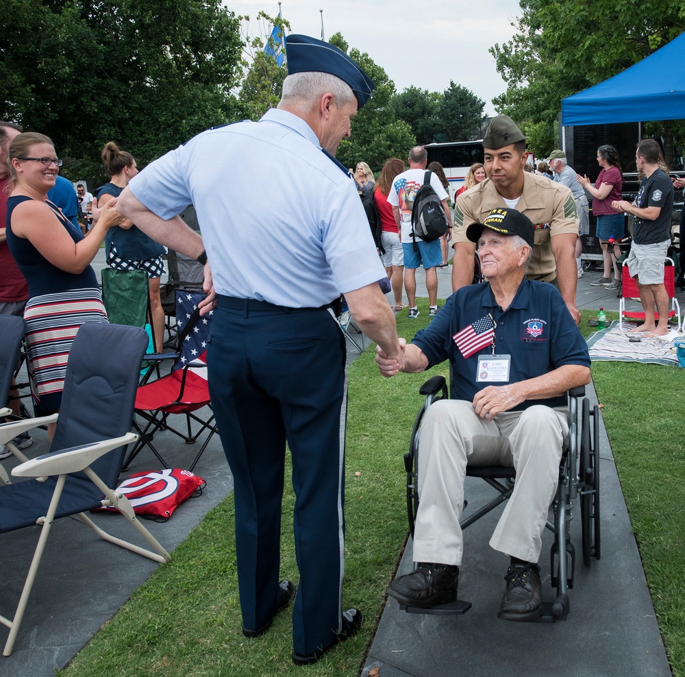 The United States Air Force Band performs at the Air Force Memorial on Independence Day 2017