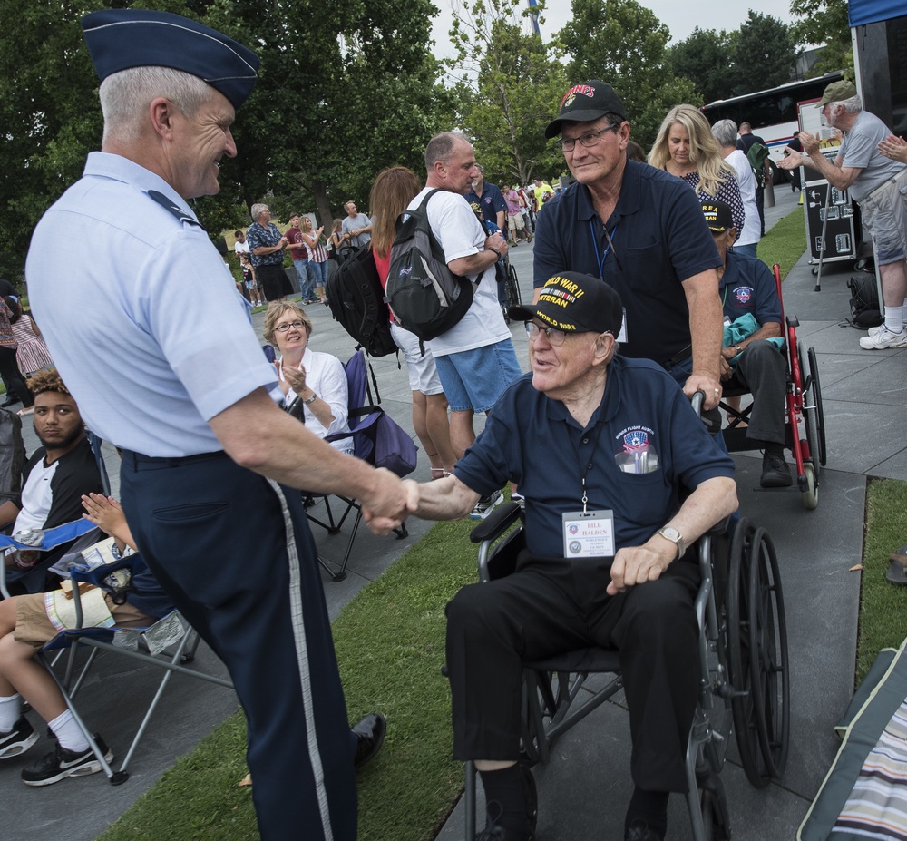 The United States Air Force Band performs at the Air Force Memorial on Independence Day 2017