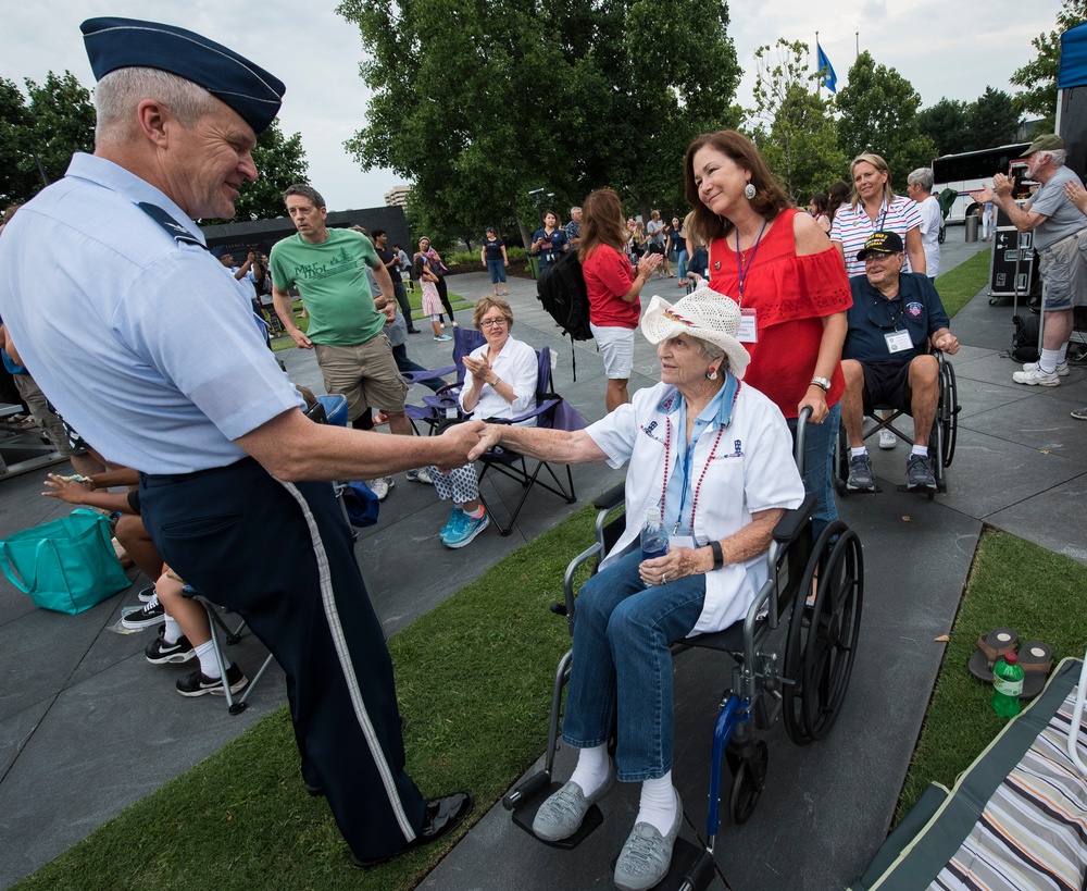 The United States Air Force Band performs at the Air Force Memorial on Independence Day 2017