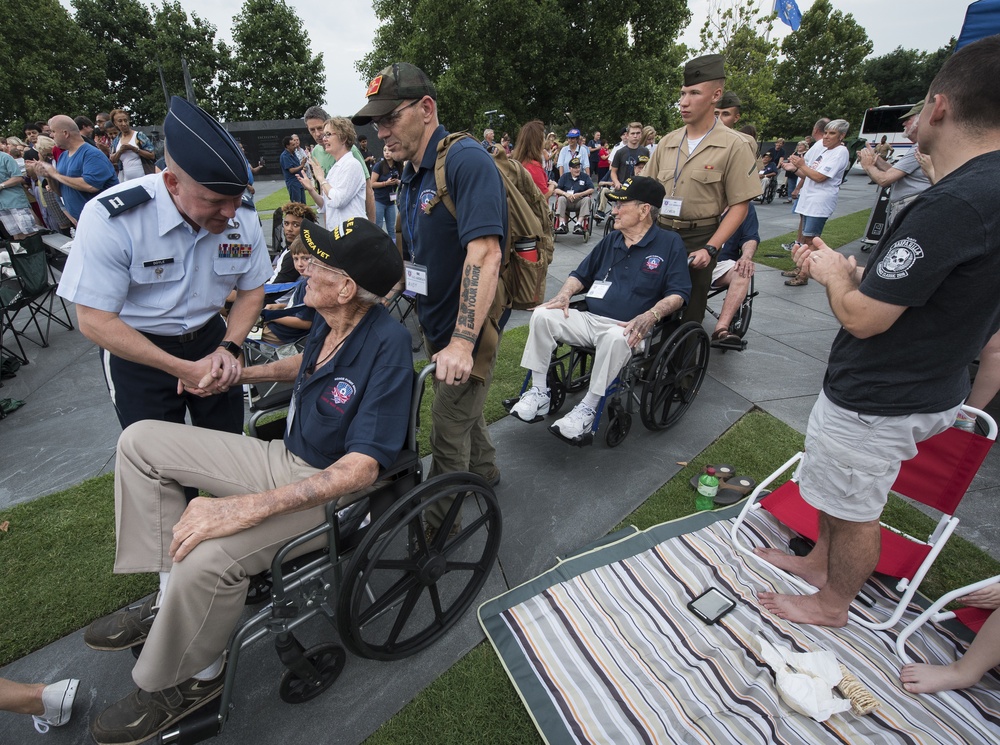 The United States Air Force Band performs at the Air Force Memorial on Independence Day 2017