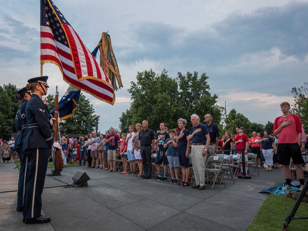 The United States Air Force Band performs at the Air Force Memorial on Independence Day 2017