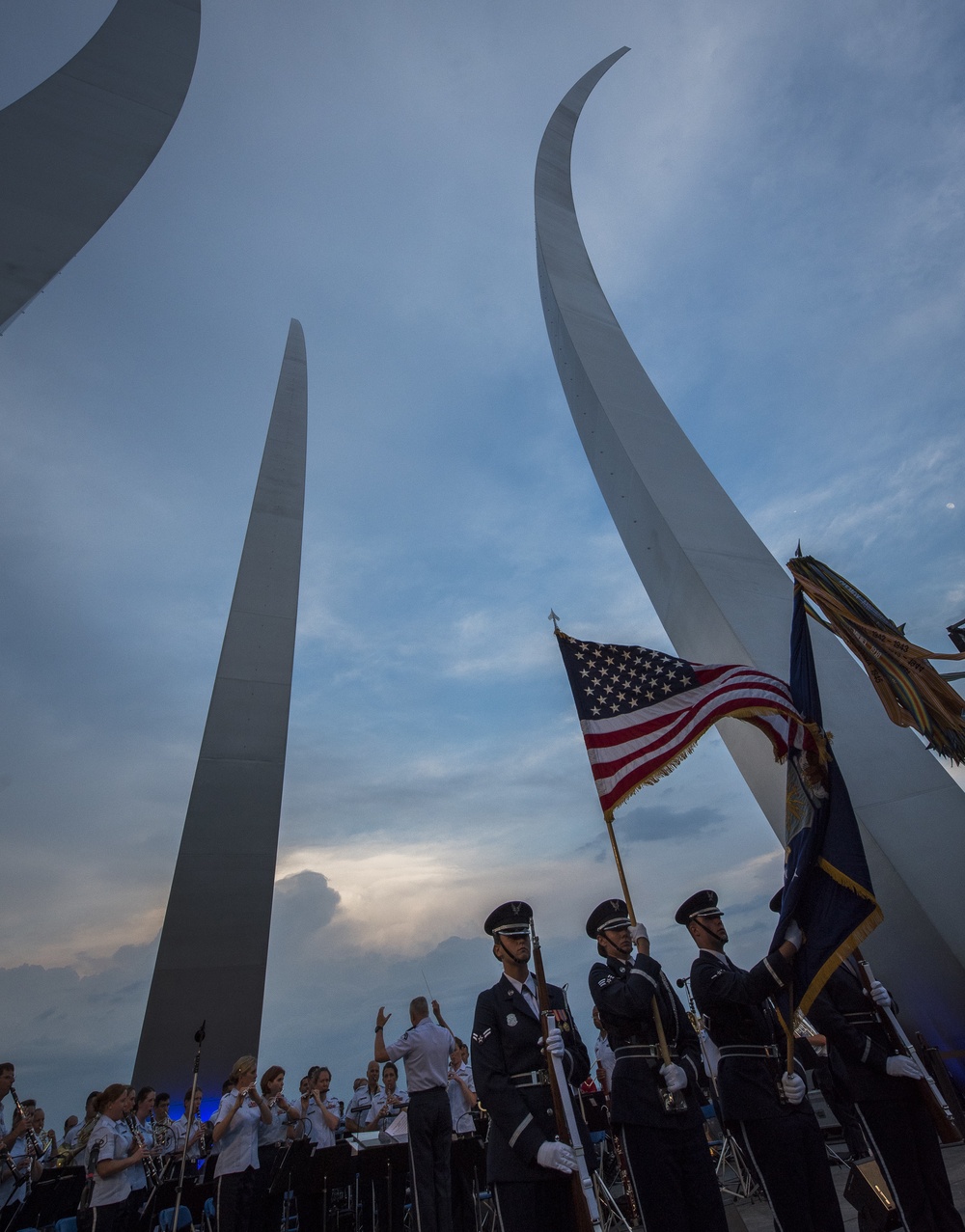 The United States Air Force Band performs at the Air Force Memorial on Independence Day 2017