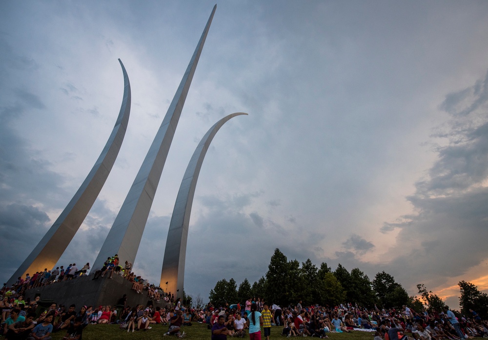 The United States Air Force Band performs at the Air Force Memorial on Independence Day 2017