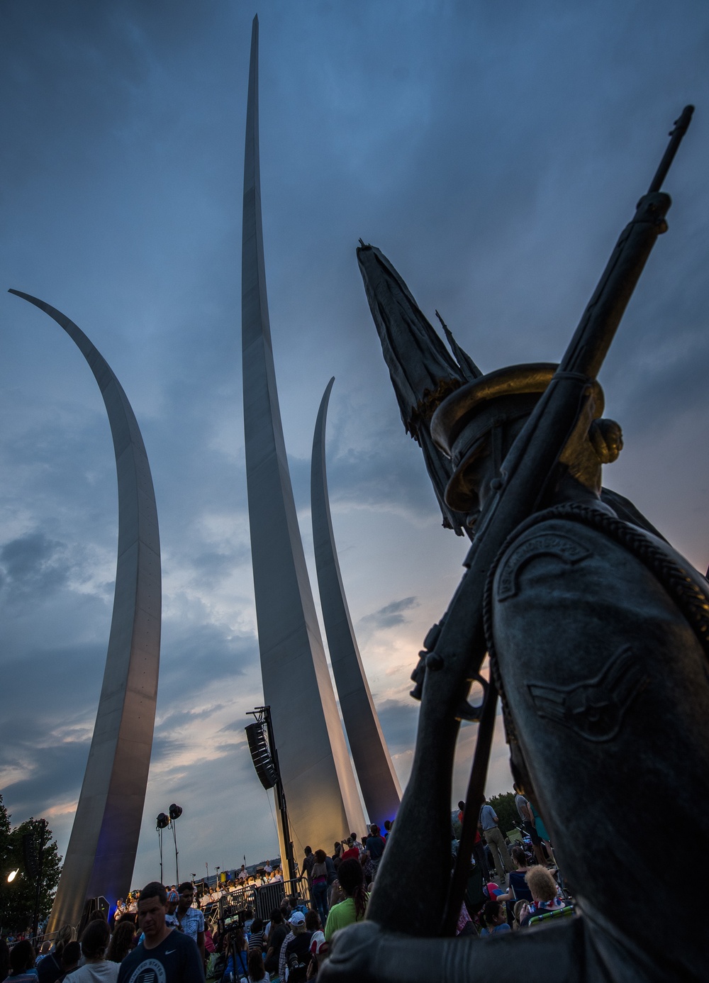 The United States Air Force Band performs at the Air Force Memorial on Independence Day 2017