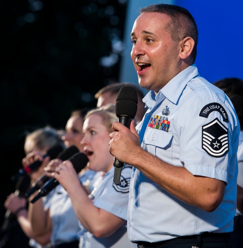 The United States Air Force Band performs at the Air Force Memorial on Independence Day 2017