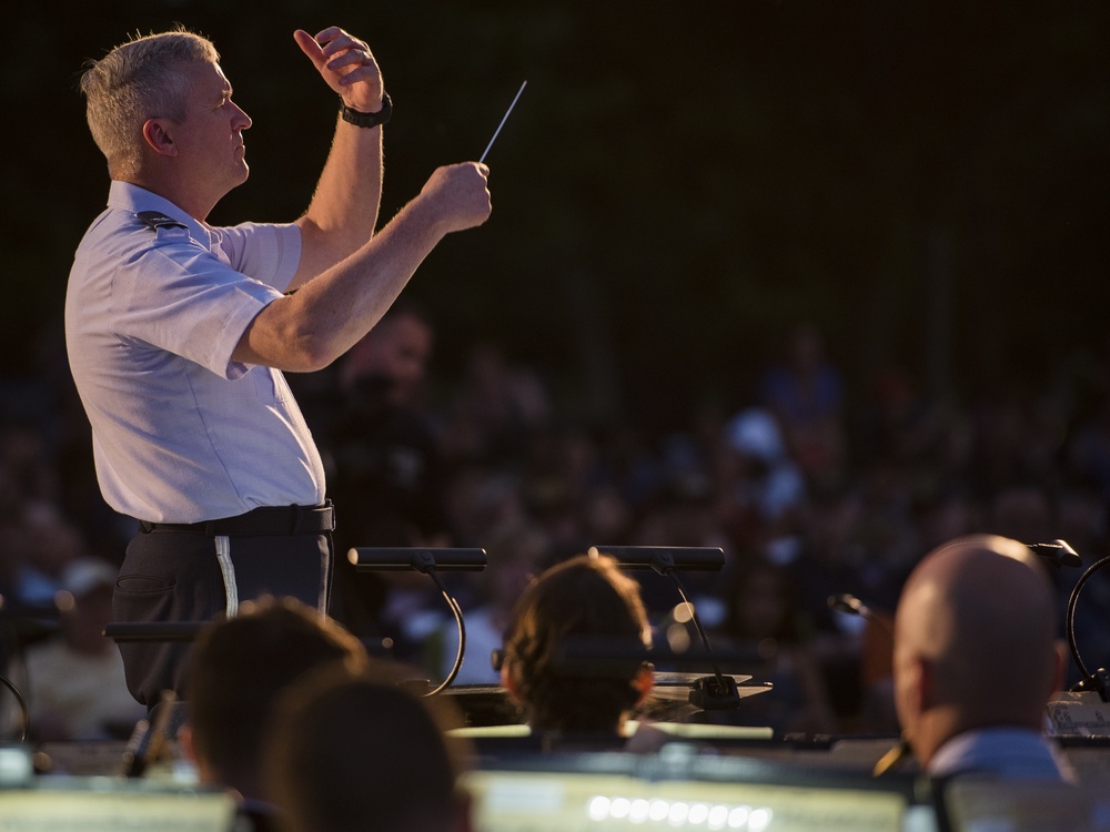 The United States Air Force Band performs at the Air Force Memorial on Independence Day 2017