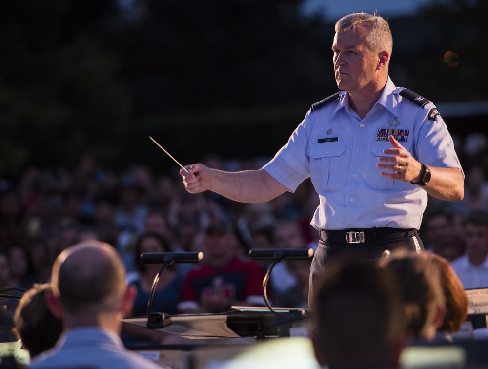 The United States Air Force Band performs at the Air Force Memorial on Independence Day 2017