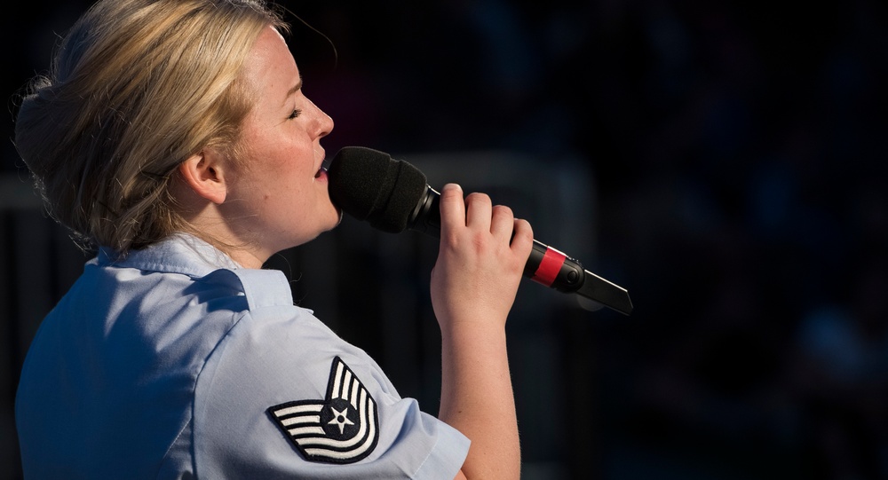 The United States Air Force Band performs at the Air Force Memorial on Independence Day 2017