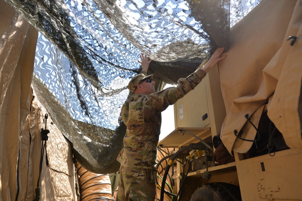 5-113th Field Artillery Sets Up Camp for Exercise Saber Guardian