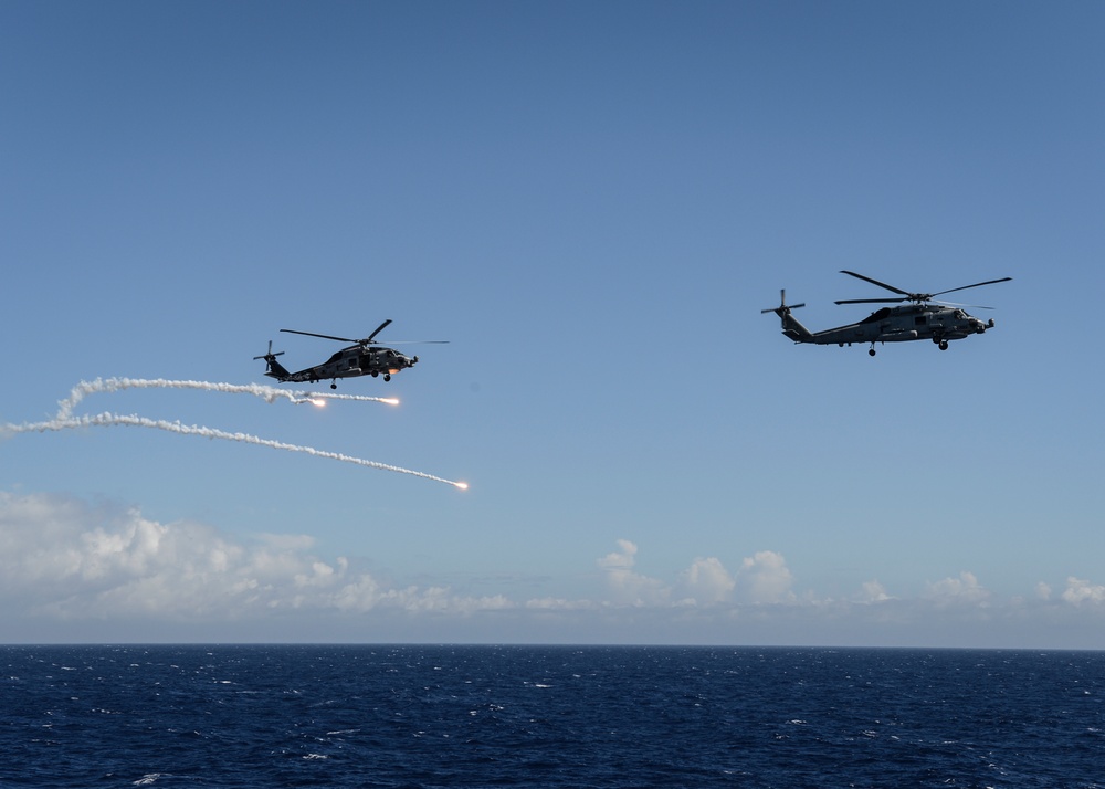 Helicopter Shoots Flares