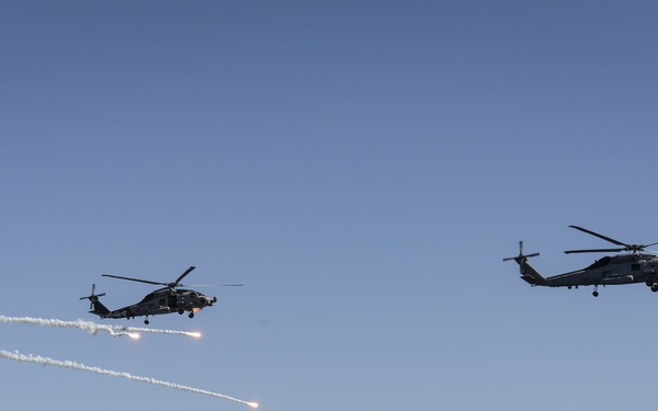 Helicopter Shoots Flares