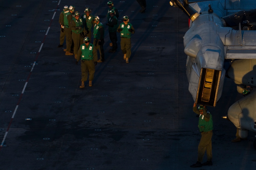 Flight deck remains busy aboard BHR during Talisman Saber