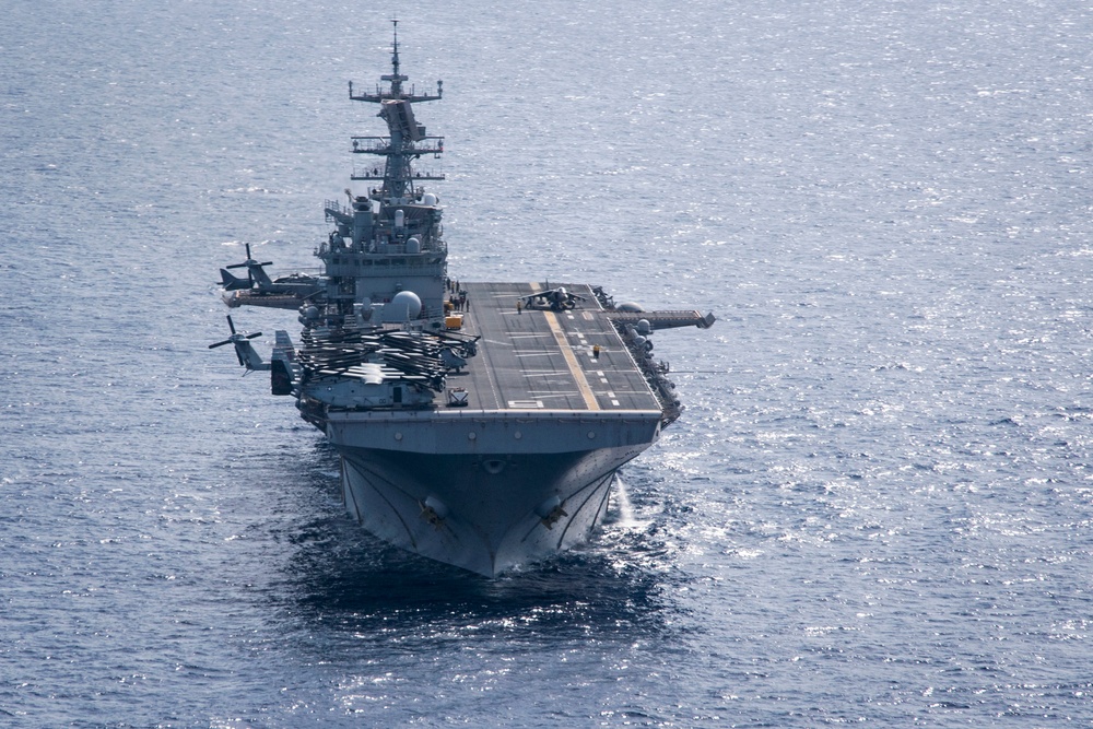 USS Bonhomme Richard (LHD 6) ESG and Australian Royal Navy aerial