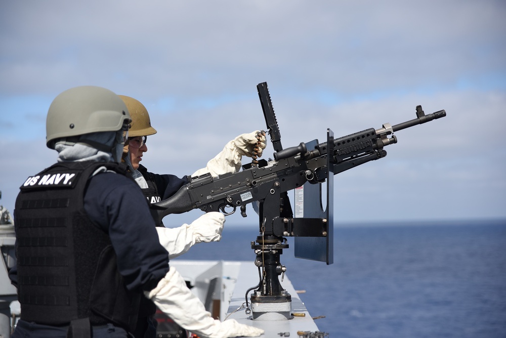 USS San Diego Holds M240 Gunshoot