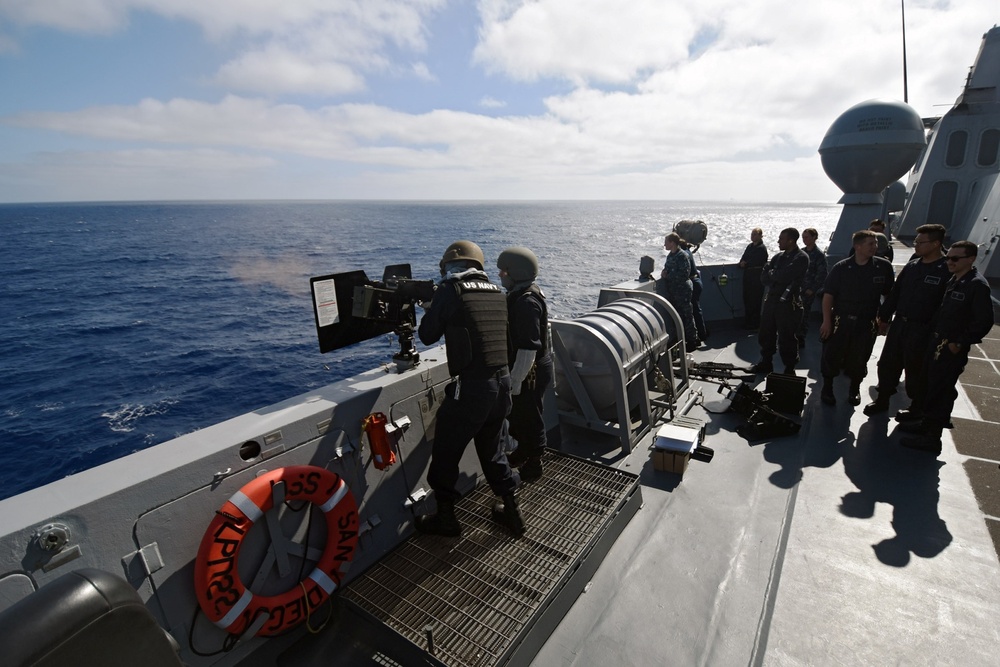 USS San Diego Holds M240 Gunshoot