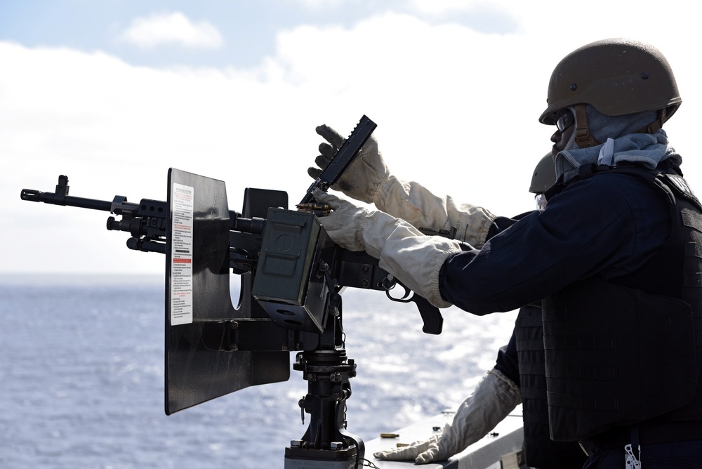 USS San Diego Holds M240 Gunshoot