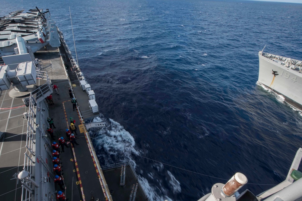 USS Bonhomme Richard (LHD 6) Replenishment at Sea