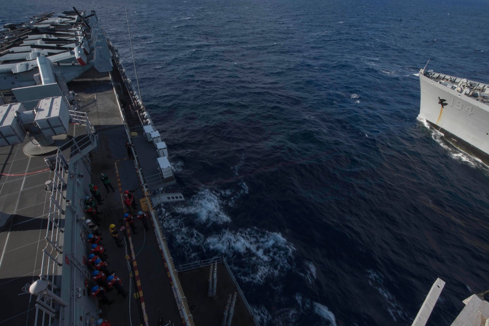 USS Bonhomme Richard (LHD 6) Replenishment at Sea