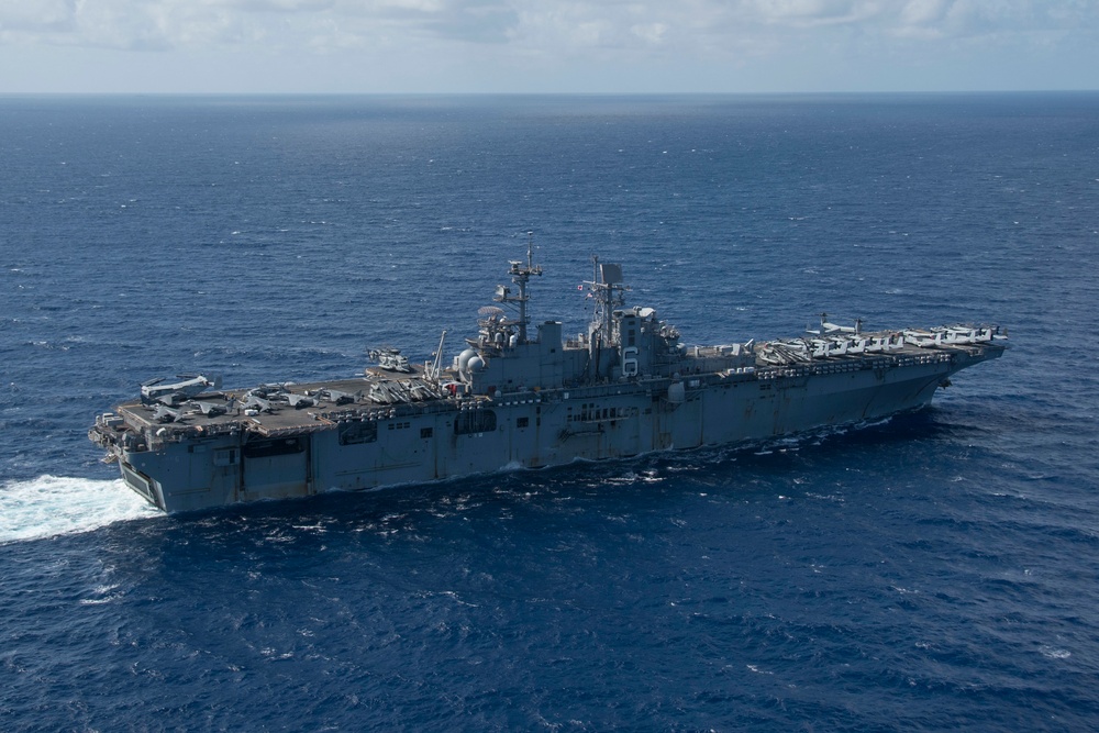 USS Bonhomme Richard aerial photography, RAS