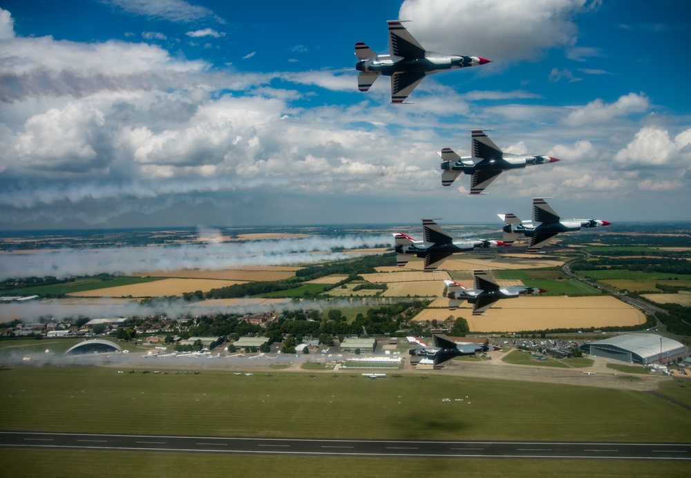 Thunderbirds take to the skies of England, Scotland