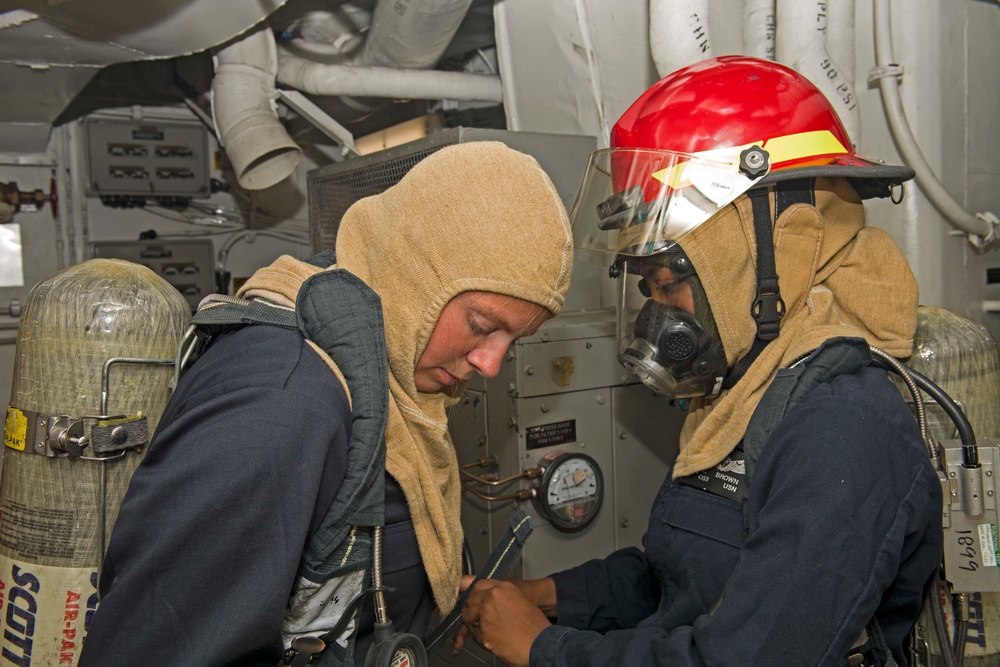 Truxtun, part of the George H.W. Bush Carrier Strike Group (GHWBCSG), is conducting naval operations in the U.S. 6th Fleet area operations in support of U.S. national security interests in Europe and Africa.