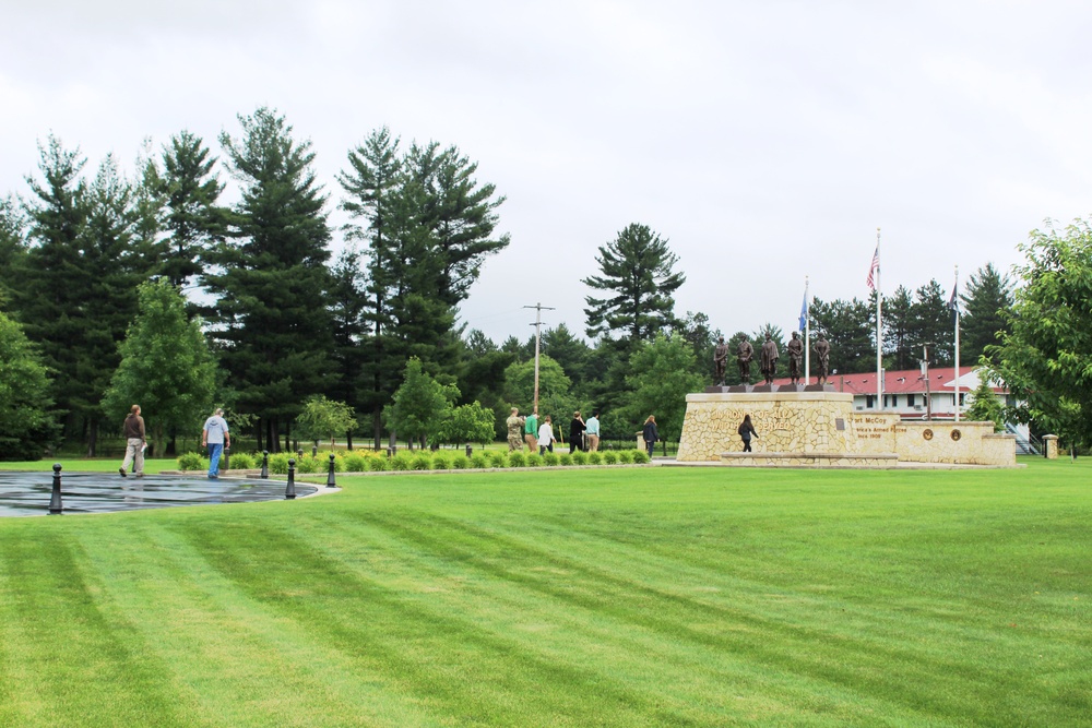 Soldiers tour Fort McCoy's historic Commemorative Area