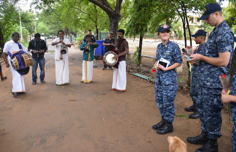 Malabar 2017: Nimitz CSG Sailors Interact With Indian Locals