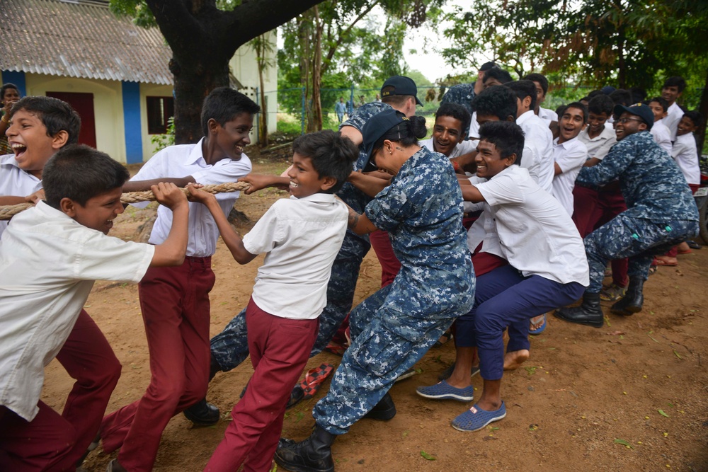 Malabar 2017: Nimitz CSG Sailors Interact With Indian Locals