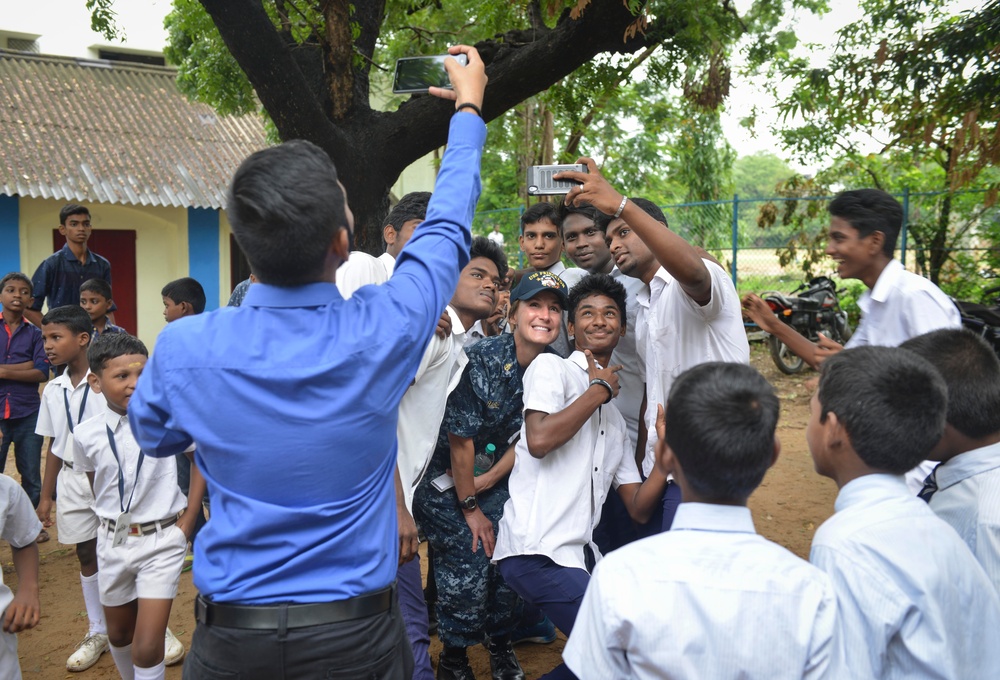 Malabar 2017: Nimitz CSG Sailors Interact With Indian Locals