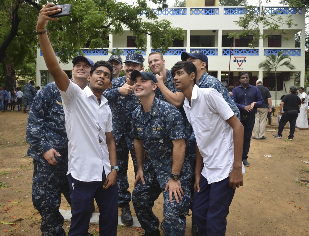 Malabar 2017: Nimitz CSG Sailors Interact With Indian Locals