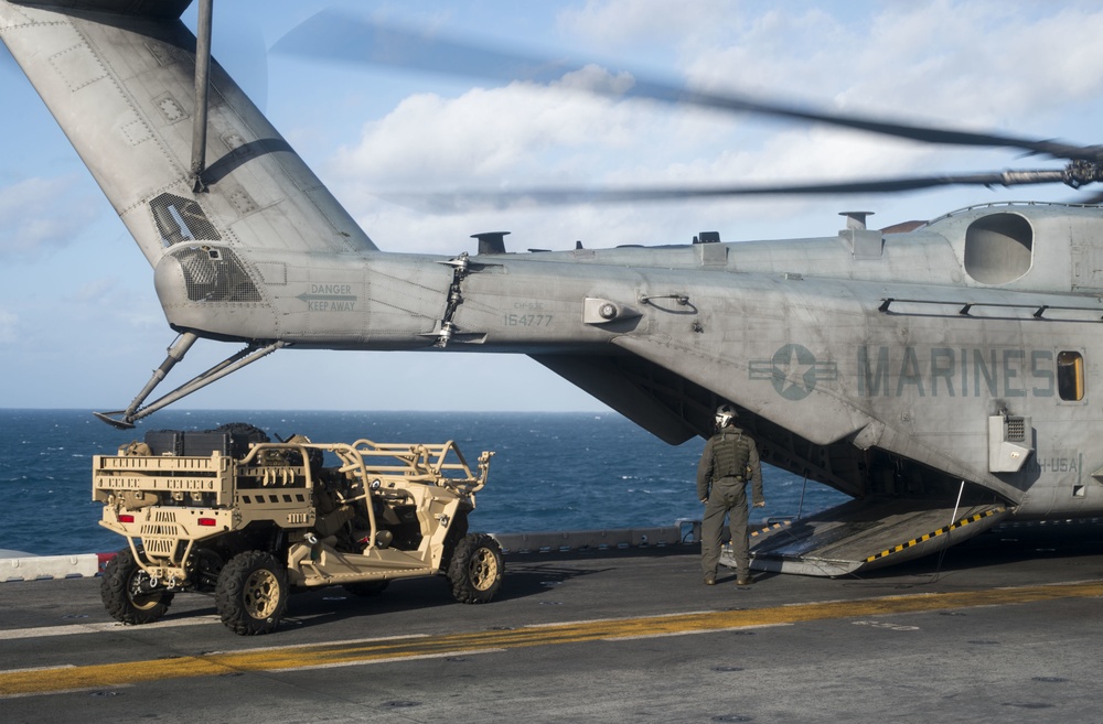 MRZR loaded onto CH-53E aboard USS Bonhomme Richard