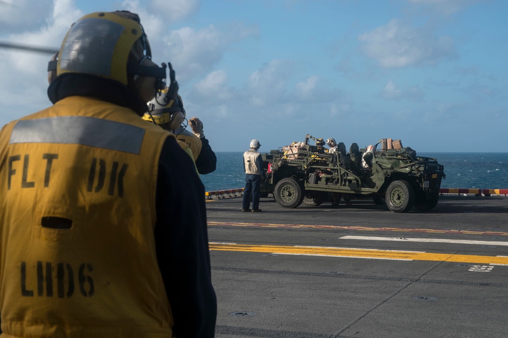 MRZR loaded onto CH-53E aboard USS Bonhomme Richard