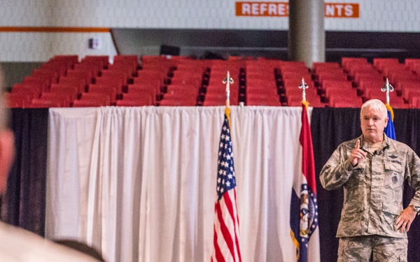Top leadership of the Air National Guard visit with Missouri Airmen