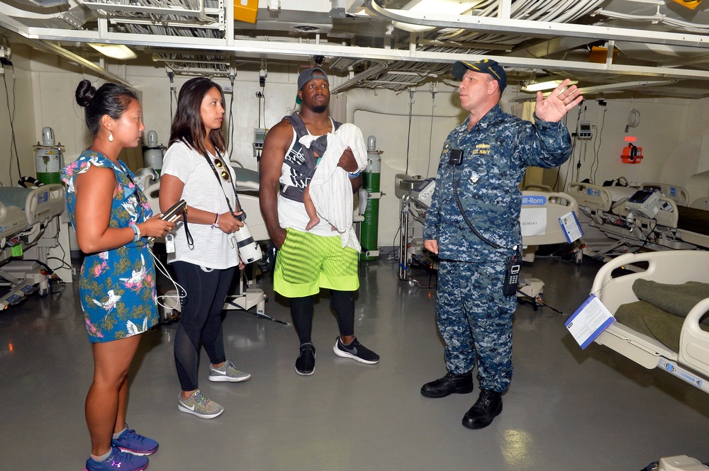 Carolina Panthers Jonathan Stewart Tours USS John P. Murtha