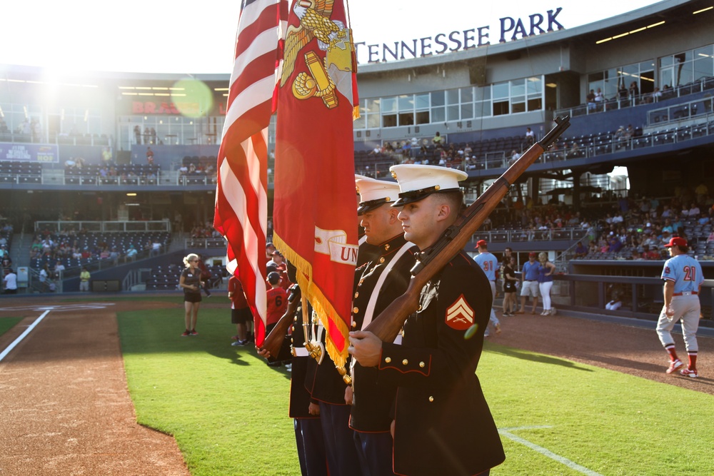 Marines march to Nashville Sounds