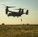 U.S. Naval Special Warfare Operators fast rope from a CV-22 Osprey during Sea Breeze 17