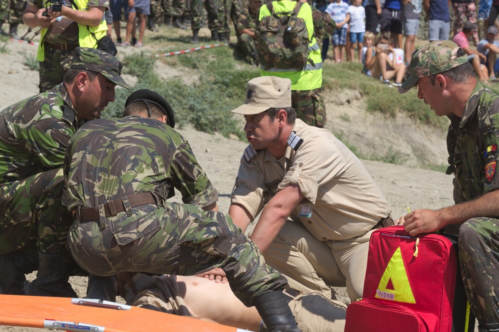 US, Romanian forces build bridge at Bordusani