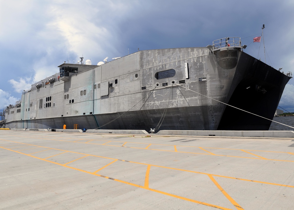 USNS Spearhead (T-EPF 1) Arrives in Gulfport, Miss. for SPS 17 Adaptive Force Package Onload