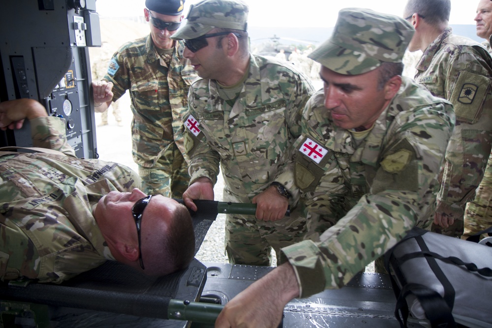 U.S. soldiers train Greek, Georgian military on MEDEVAC assets