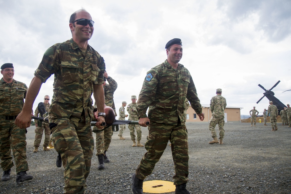 U.S. soldiers train Greek, Georgian military on MEDEVAC assets