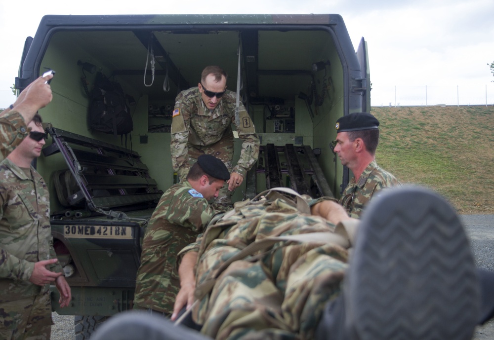 U.S. soldiers train Greek, Georgian military on MEDEVAC assets