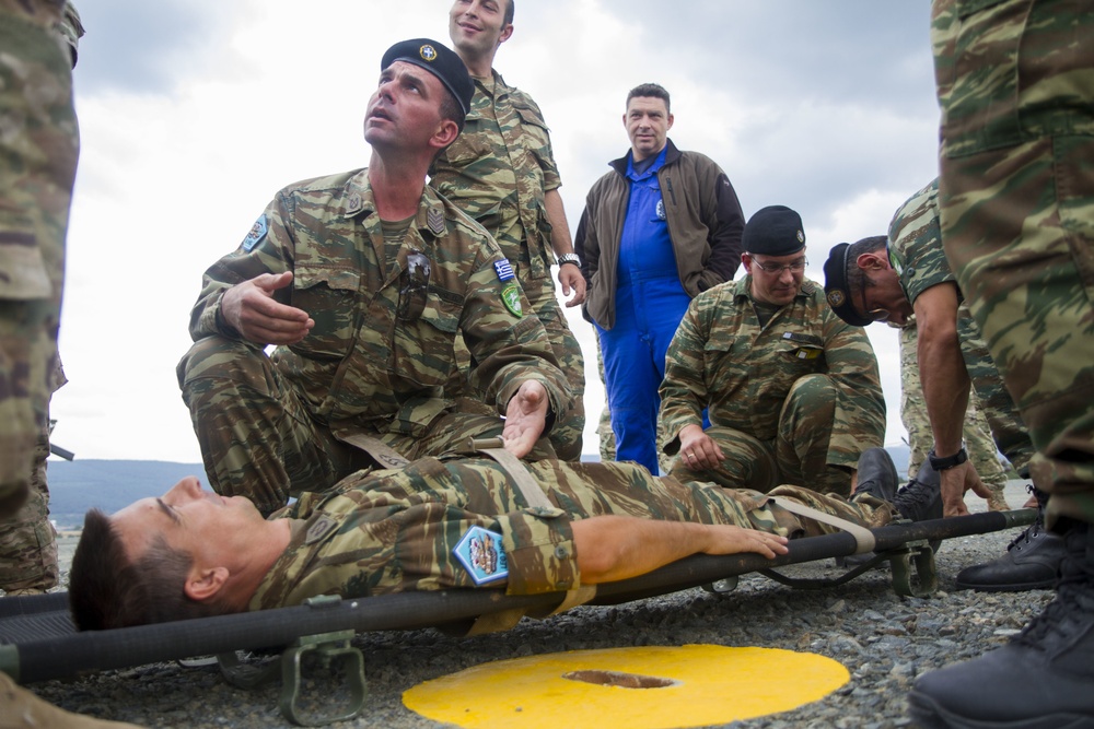 U.S. soldiers train Greek, Georgian military on MEDEVAC assets