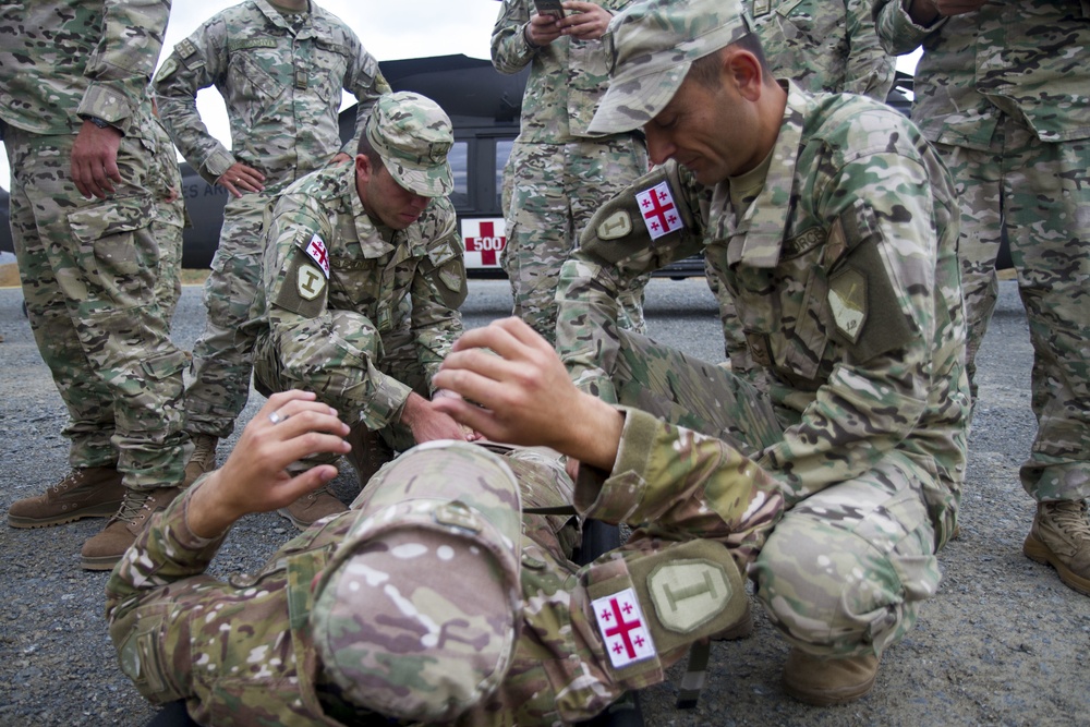 U.S. soldiers train Greek, Georgian military on MEDEVAC assets