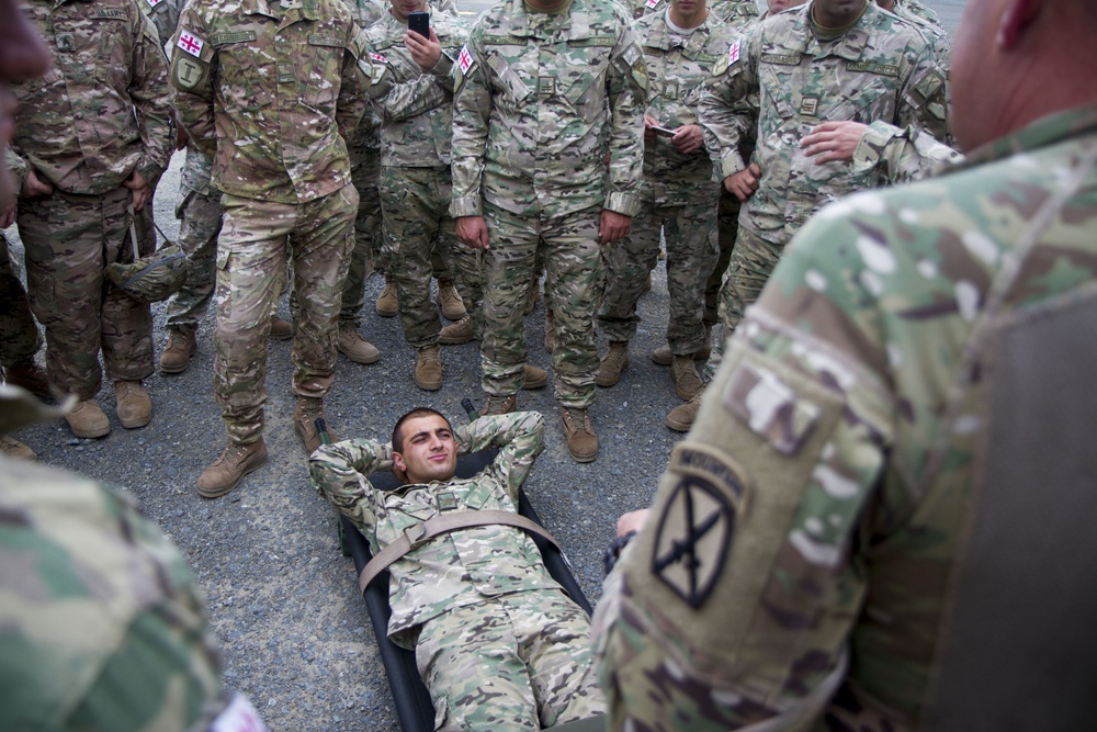 U.S. soldiers train Greek, Georgian military on MEDEVAC assets