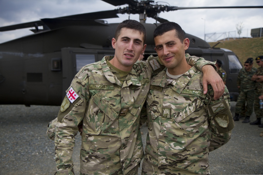 U.S. soldiers train Greek, Georgian military on MEDEVAC assets