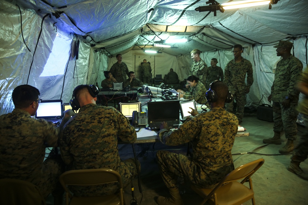 MTACS-38 deploys a light-weight, amphibious aviation command post during exercise HYDRA 1-17