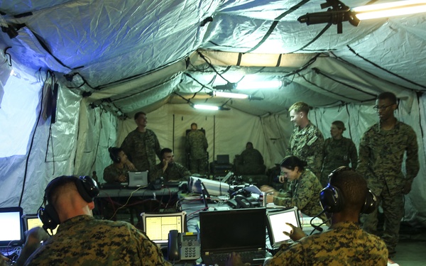 MTACS-38 deploys a light-weight, amphibious aviation command post during exercise HYDRA 1-17