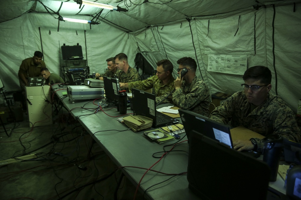MTACS-38 deploys a light-weight, amphibious aviation command post during exercise HYDRA 1-17
