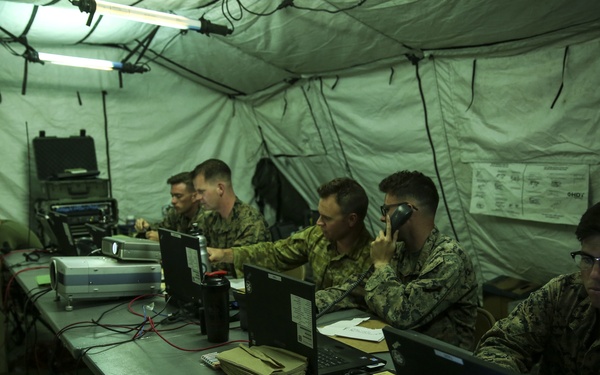 MTACS-38 deploys a light-weight, amphibious aviation command post during exercise HYDRA 1-17