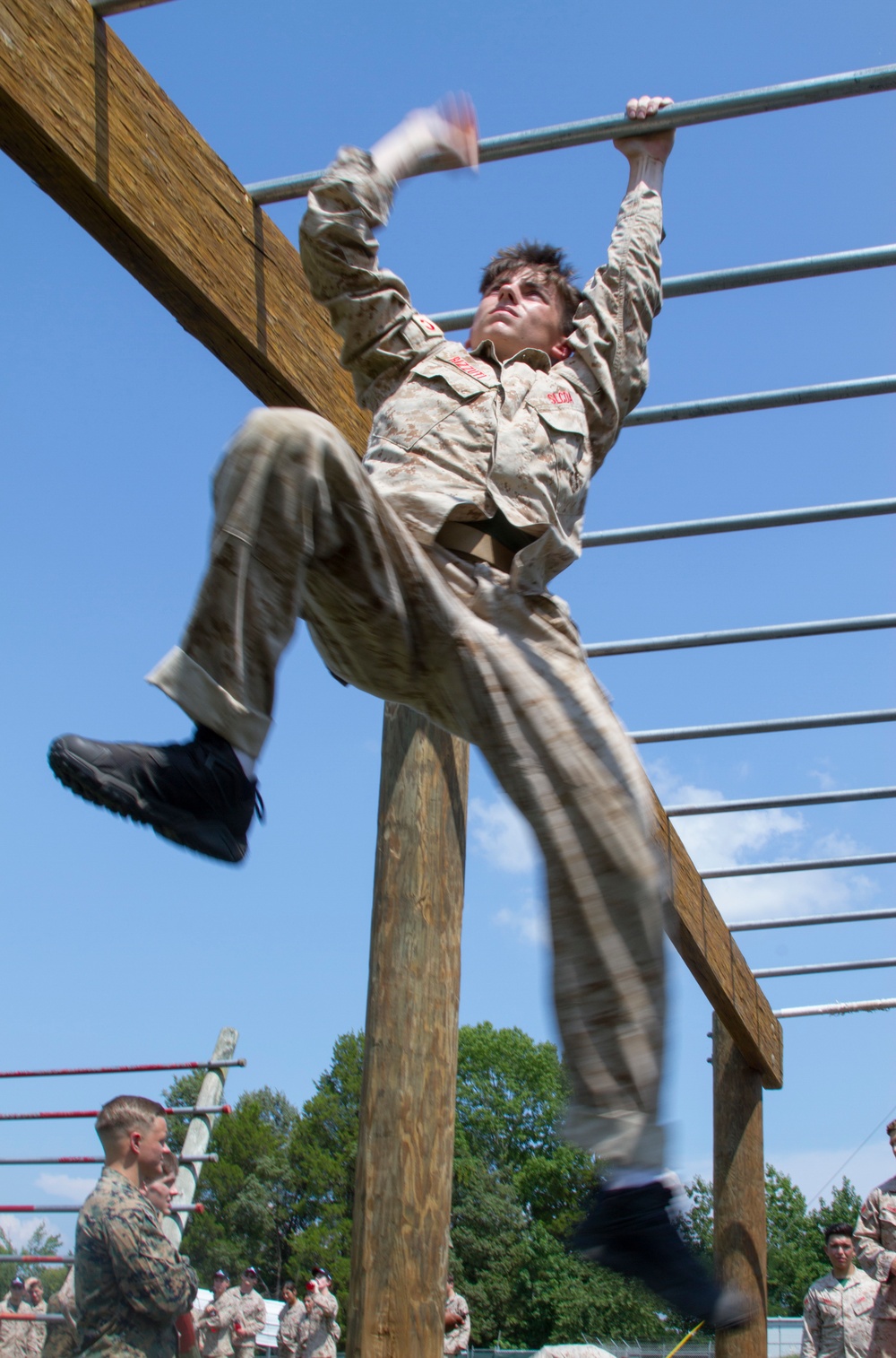 Nearly 200 High Schoolers Negotiate OCS's O-Course During 2017 SLCDA